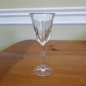 Noritake Vendome Crystal  glassware stem gold rim